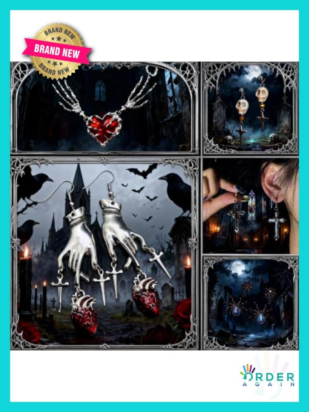 Mystery Jewelry Jar Set 50-55 Pcs Gothic Witchy Y2K Surprise Gift Box for Women - Picture 3 of 6
